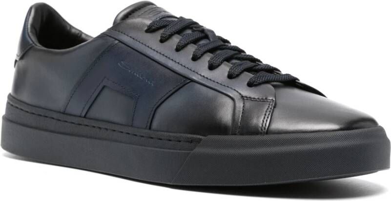 Santoni Leren sneakers met rubberen zool Blue Heren