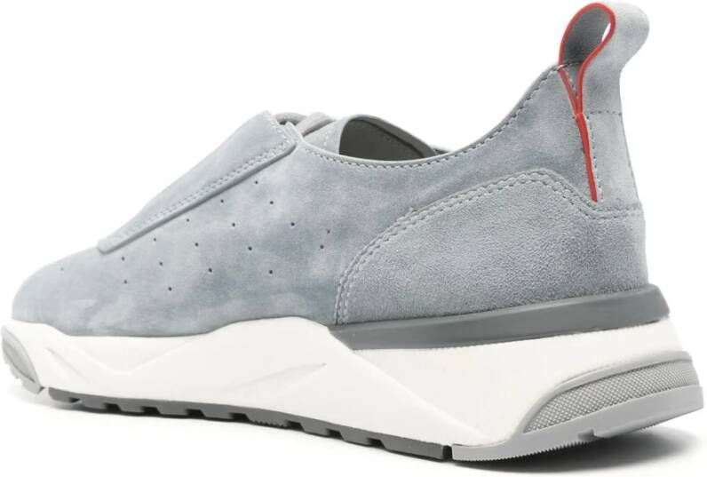 Santoni Leren Sneakers met Rubberen Zool Gray Heren