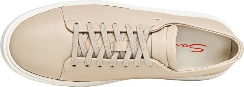 Santoni Leren Tennissneaker Beige Dames