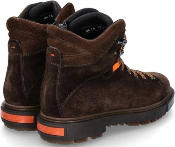 Santoni Leren Veterschoenen Enkellaarzen Brown Heren