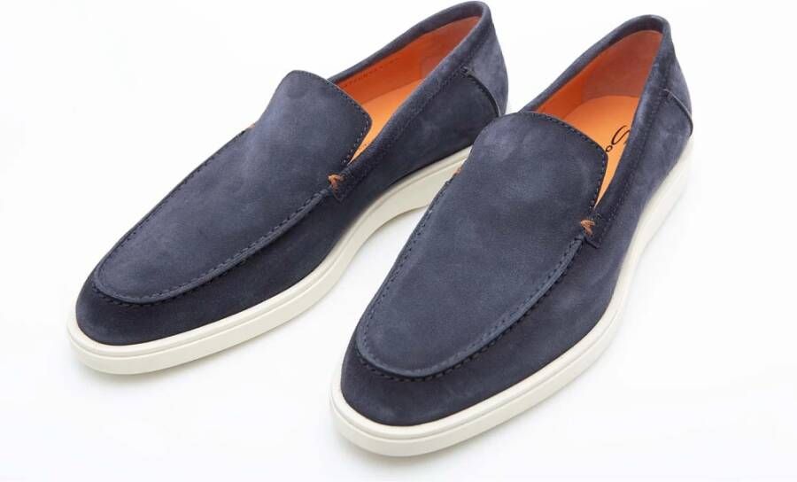 Santoni Luxe Leren Loafers voor Mannen Blue Heren