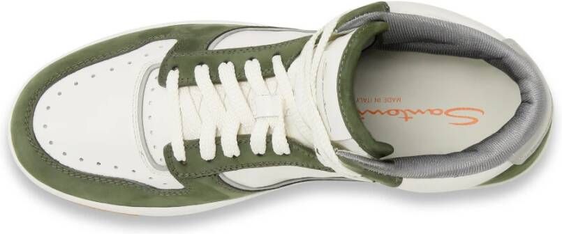 Santoni Luxe Sneak-Air High Top Sneaker Green Heren