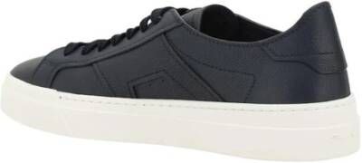 Santoni Monochrome Leren Sneakers met Vetersluiting Black Heren