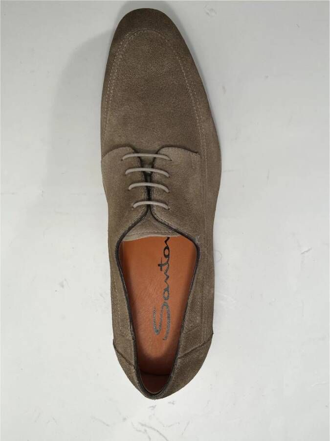 Santoni Nubuck Leren Schoenen Gray Heren