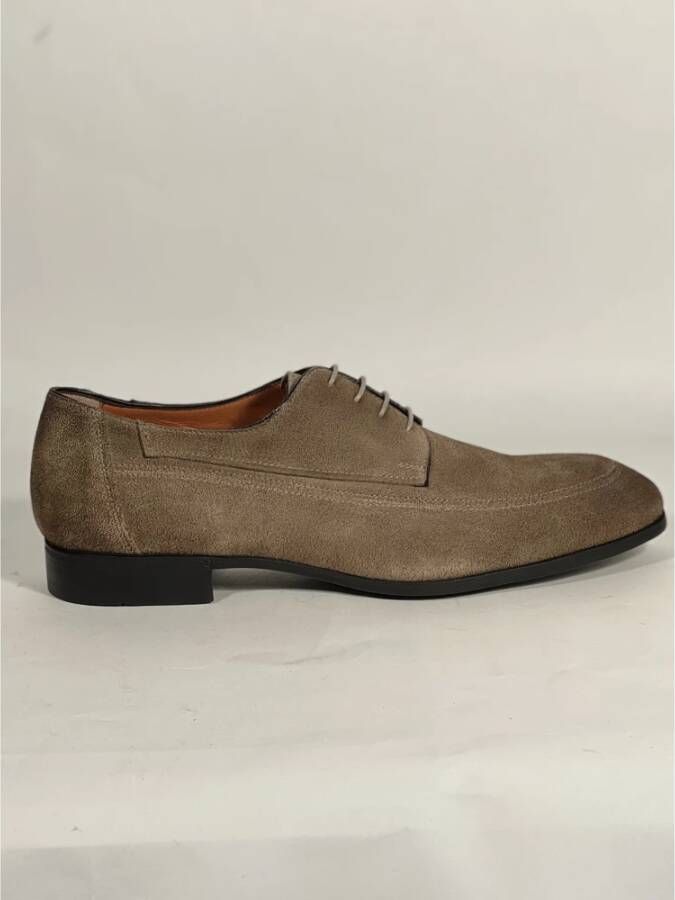 Santoni Nubuck Leren Schoenen Gray Heren