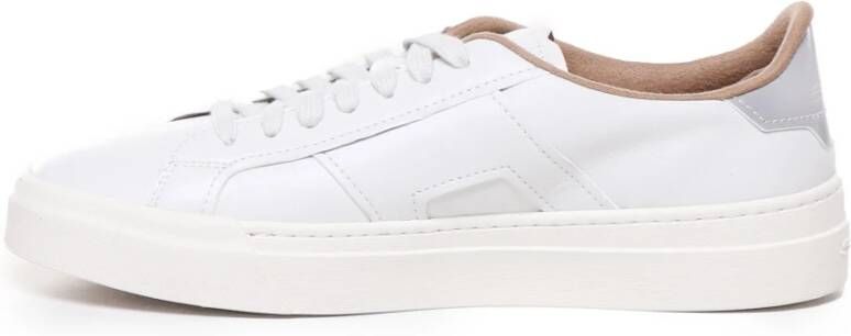 Santoni Roomkleurig Suède Veterschoenen White Heren