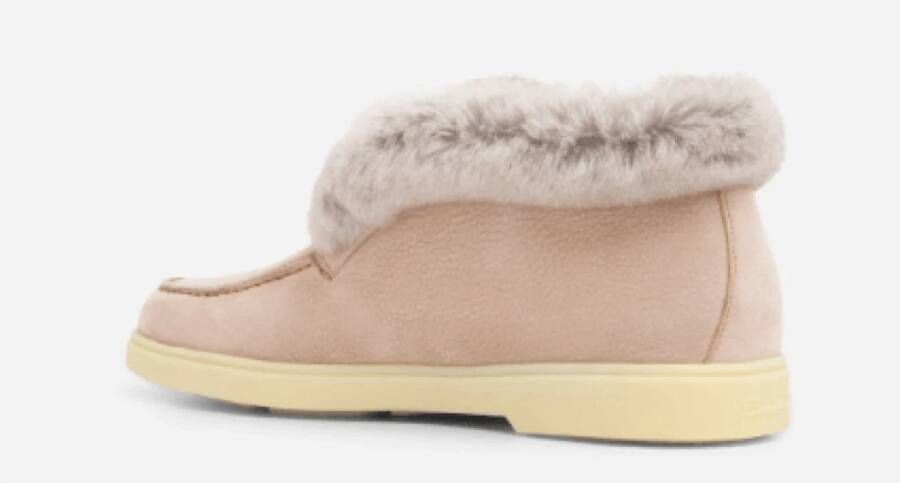 Santoni Roze Bontgevoerde Suède Desert Boots Pink Dames