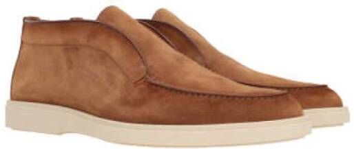 Santoni Slip-on Suède Laarzen Brown Heren