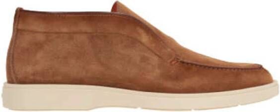 Santoni Slip-on Suède Laarzen Brown Heren