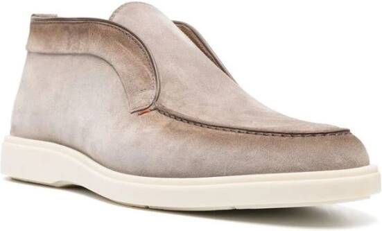 Santoni Slip-On Suède Laarzen Brown Heren