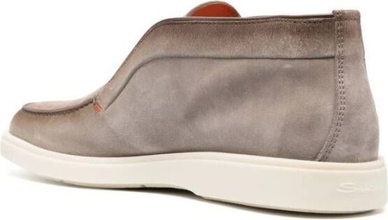 Santoni Slip-On Suède Laarzen Brown Heren