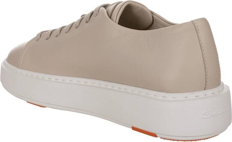 Santoni Dames Leren Lage Sneakers Beige Dames