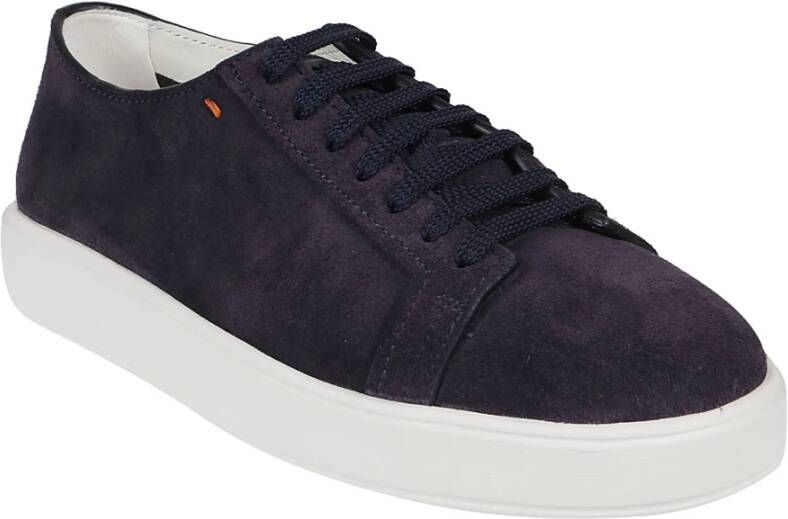 Santoni Blauwe Damps Low Top Sneakers Blauw Heren