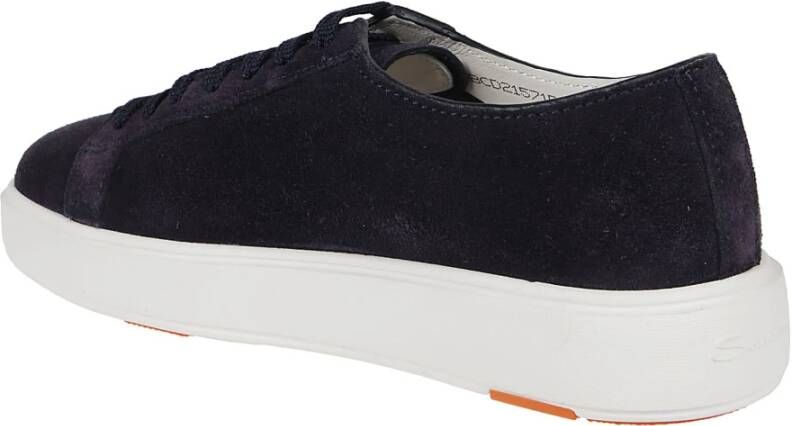 Santoni Blauwe Damps Low Top Sneakers Blauw Heren