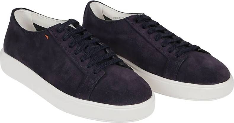 Santoni Blauwe Damps Low Top Sneakers Blauw Heren