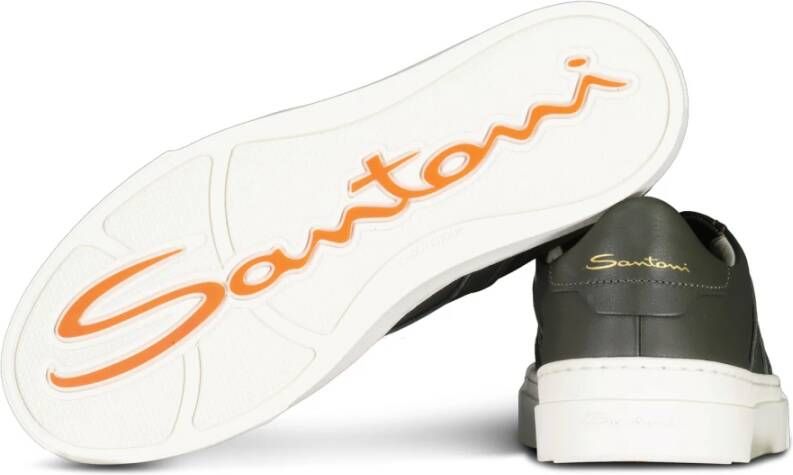 Santoni Upgrade je sneaker game met stijlvolle grijze en groene sneakers Groen Heren