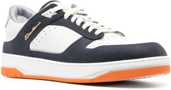 Santoni Multikleur Leren Casual Sneakers voor Mannen Multicolor Heren