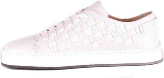 Santoni Witte leren instap sneakers Wit Heren