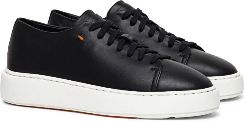 Santoni Leren tennissneakers voor dames Zwart Dames