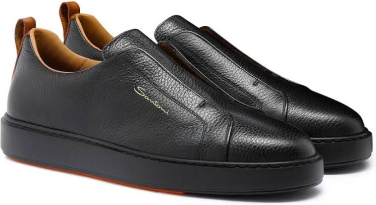 Santoni Stijlvolle Herensneakers Black Heren