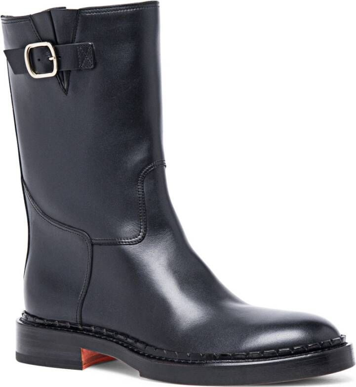 Santoni Stijlvolle Leren Dameslaars Black Dames