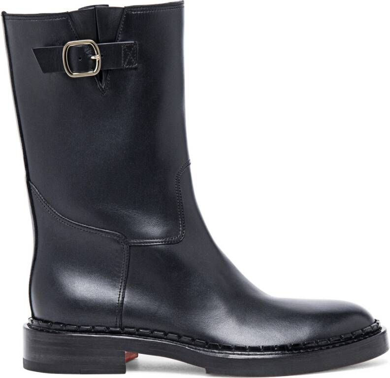 Santoni Stijlvolle Leren Dameslaars Black Dames