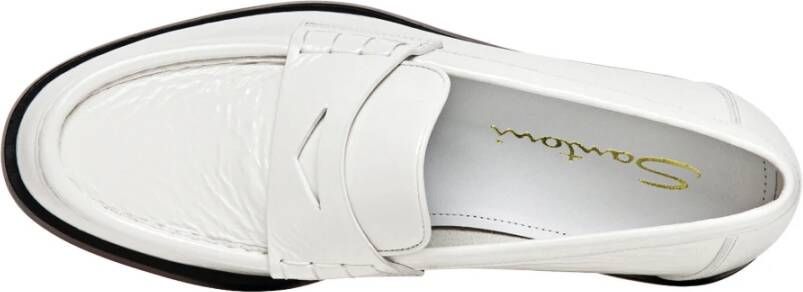 Santoni Stijlvolle Leren Penny Loafer White Dames