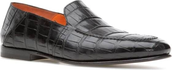 Santoni Stijlvolle Loafers voor Mannen Black Heren