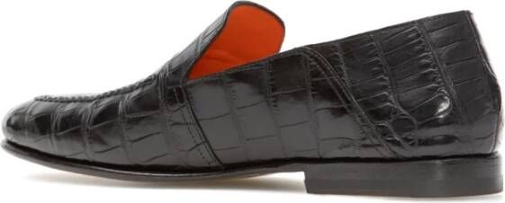 Santoni Stijlvolle Loafers voor Mannen Black Heren