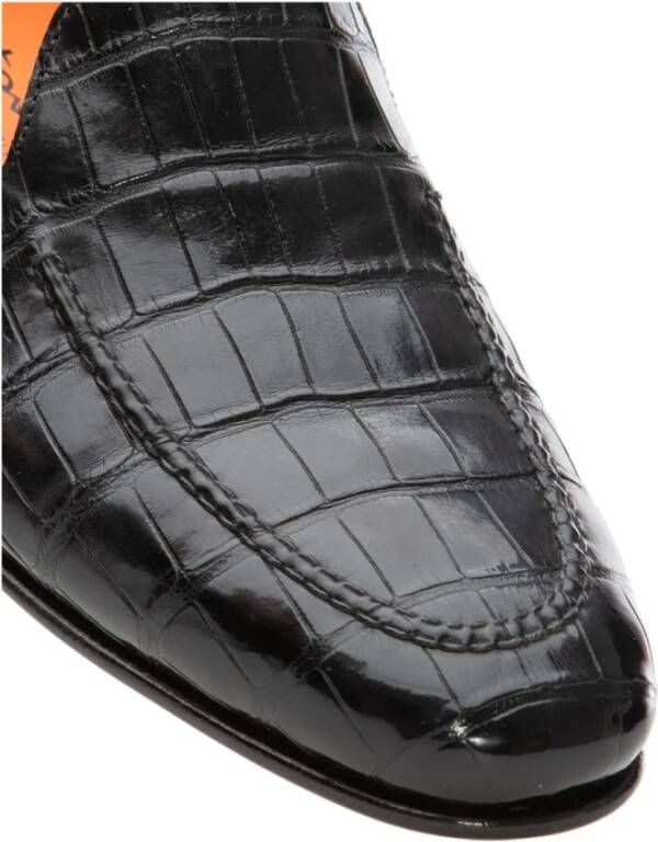 Santoni Stijlvolle Loafers voor Mannen Black Heren