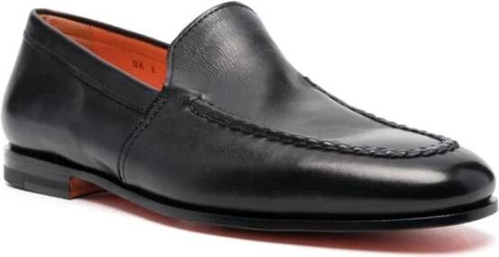 Santoni Stijlvolle Loafers voor Mannen Black Heren