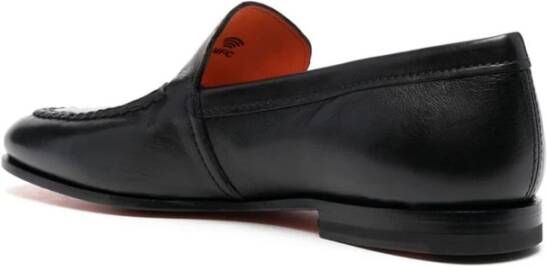 Santoni Stijlvolle Loafers voor Mannen Black Heren