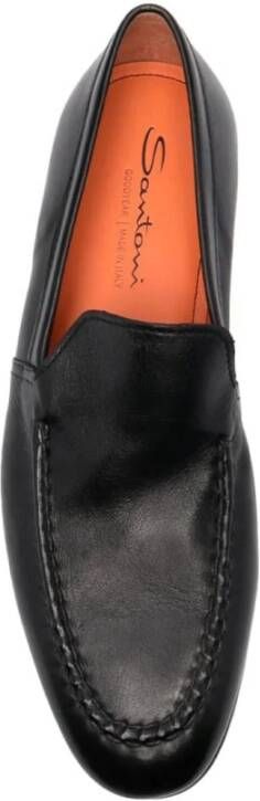 Santoni Stijlvolle Loafers voor Mannen Black Heren