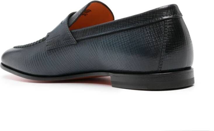 Santoni Stijlvolle Loafers voor Mannen Blue Heren