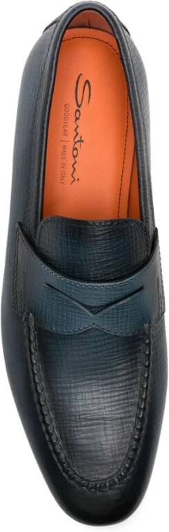 Santoni Stijlvolle Loafers voor Mannen Blue Heren