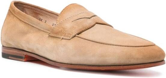 Santoni Stijlvolle Loafers voor Mannen Brown Heren