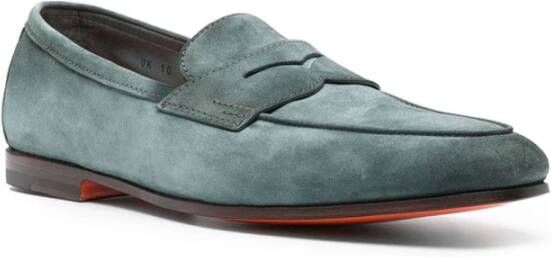 Santoni Stijlvolle Loafers voor Mannen Green Heren