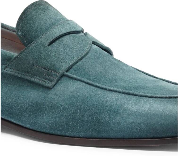 Santoni Stijlvolle Loafers voor Mannen Green Heren