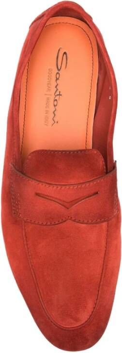 Santoni Stijlvolle Loafers voor Mannen Red Heren