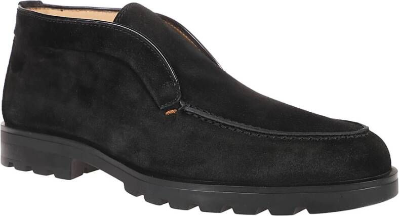 Santoni Stijlvolle Slip-On Loafers Black Heren