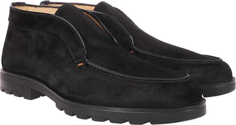 Santoni Stijlvolle Slip-On Loafers Black Heren