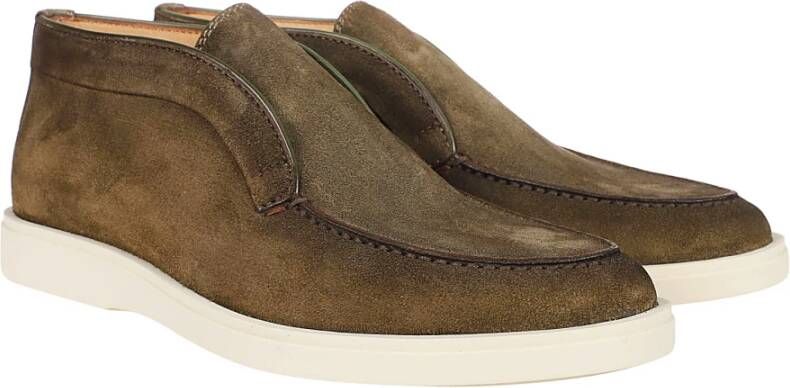 Santoni Stijlvolle Slip-On Loafers Green Heren