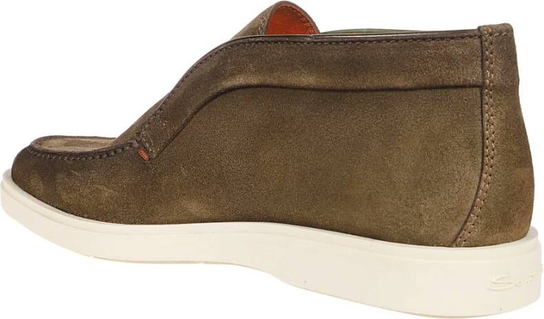 Santoni Stijlvolle Slip-On Loafers Green Heren