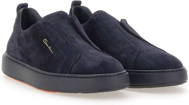 Santoni Stijlvolle Sneakers Blue Heren