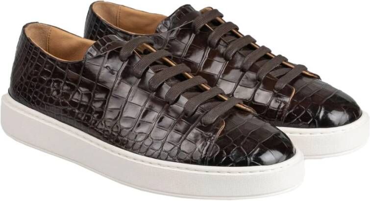 Santoni Stijlvolle Sneakers voor Heren Brown Heren