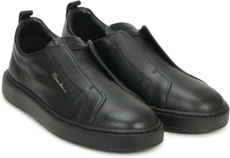 Santoni Stijlvolle Sneakers voor Mannen Black Heren