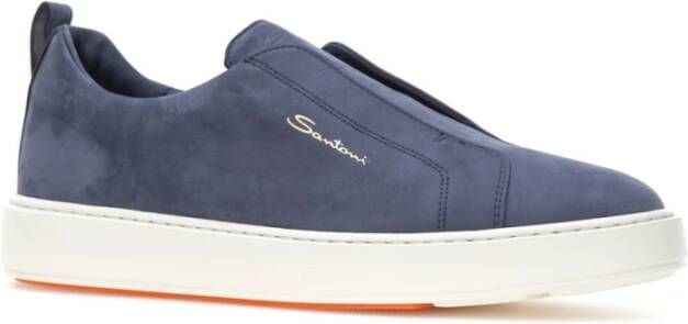 Santoni Stijlvolle Sneakers voor Mannen Blue Heren