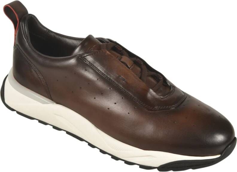 Santoni Stijlvolle Sneakers voor Mannen en Vrouwen Brown Heren