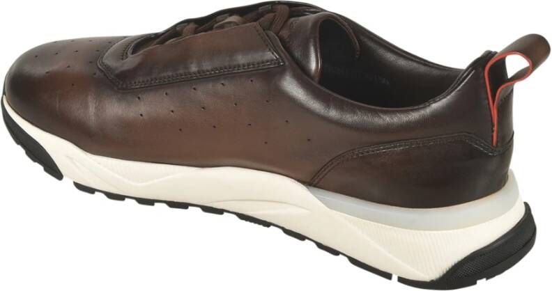 Santoni Stijlvolle Sneakers voor Mannen en Vrouwen Brown Heren