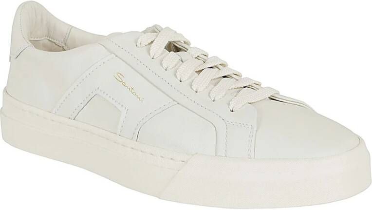 Santoni Stijlvolle Sneakers voor Mannen White Heren